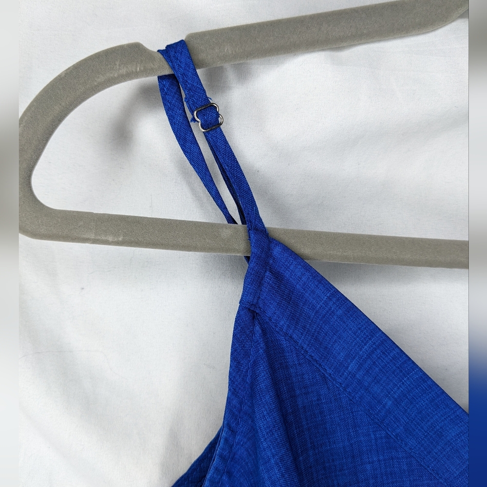 Flying Tomato Cobalt Blue Surplice Wide Leg Belted Jumpsuit, XS - Picture 7 of 10